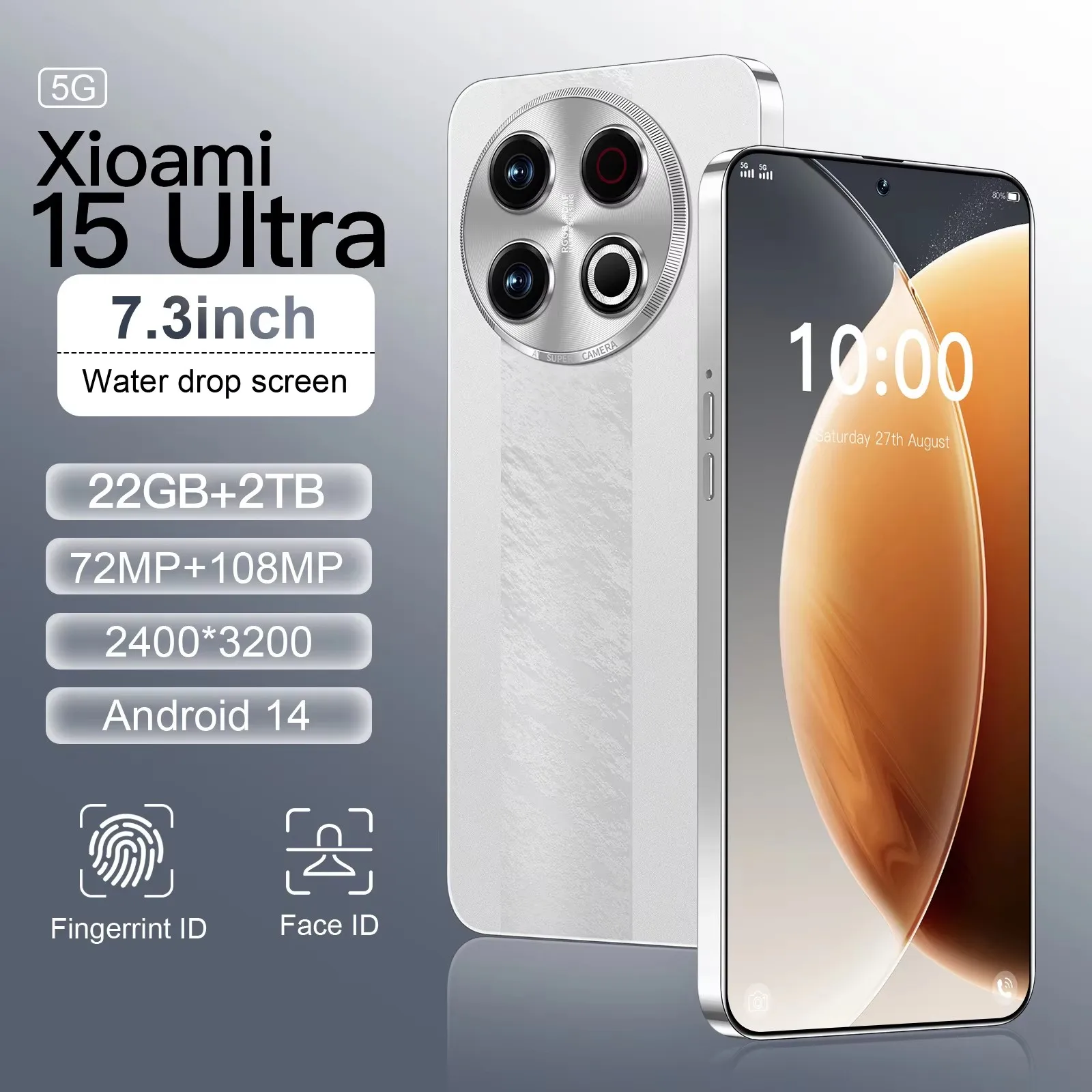 هاتف ذكي Xioami 15 Ultra Original 5G Android الجديد لعام 2025. 7.3 بوصة، ذاكرة وصول عشوائي 16 جيجابايت + مساحة تخزين + 1 تيرابايت، بطاقة مزدوجة، بطارية 7800 مللي أمبير في الساعة