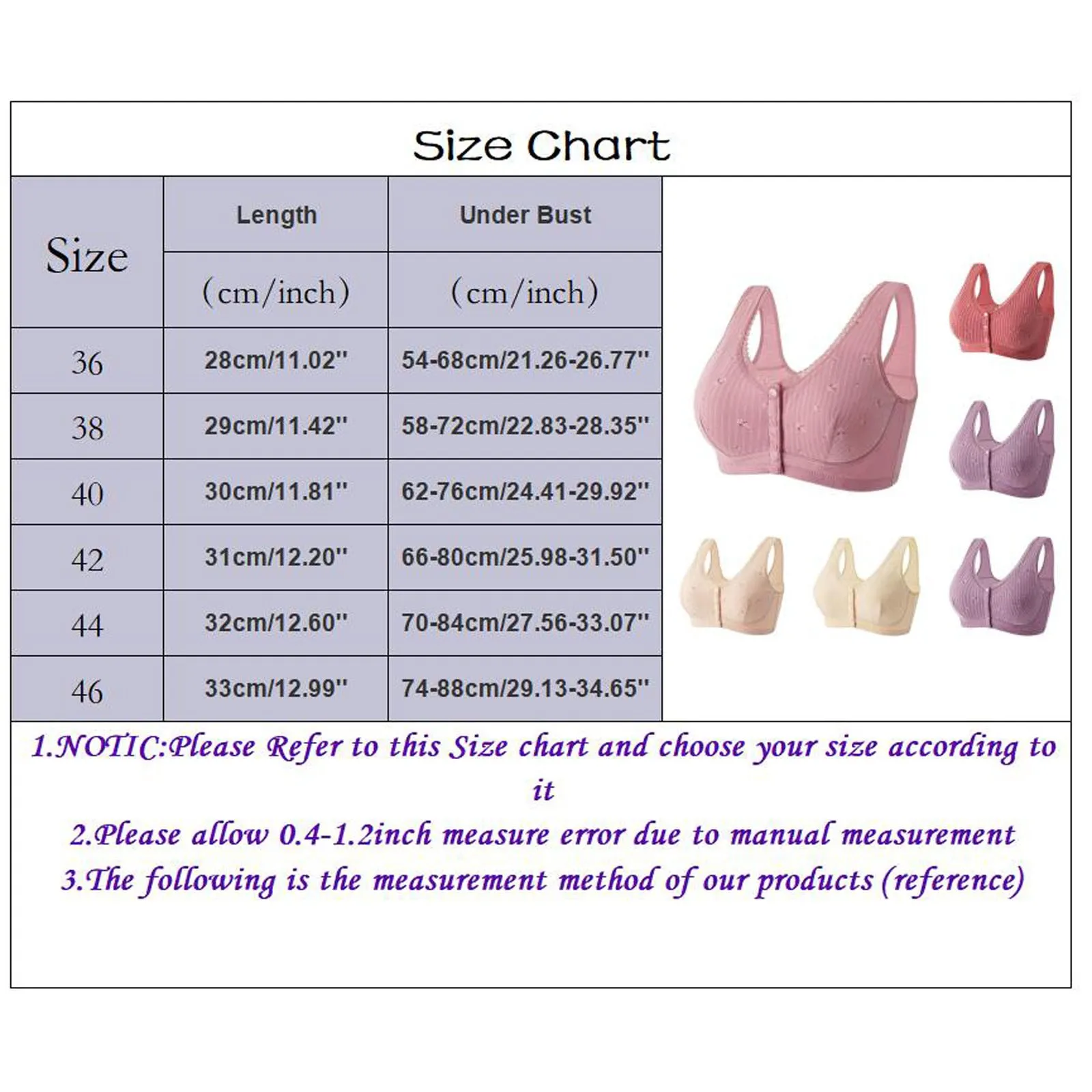 2024 New Bras For Women Wire Free Underwear Push Up Front Closure Sexy Big Size Female\'S Clothing Lingerie Cotton Brassiere