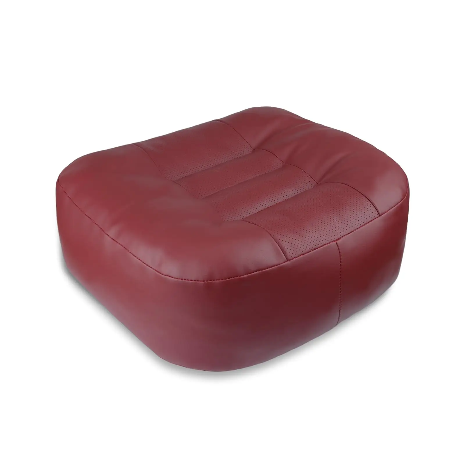 

Thickened Leather Car Seat Booster Pad With Perforated Surface, Portable Lift Cushion For Trucks SUVs And Office Chairs