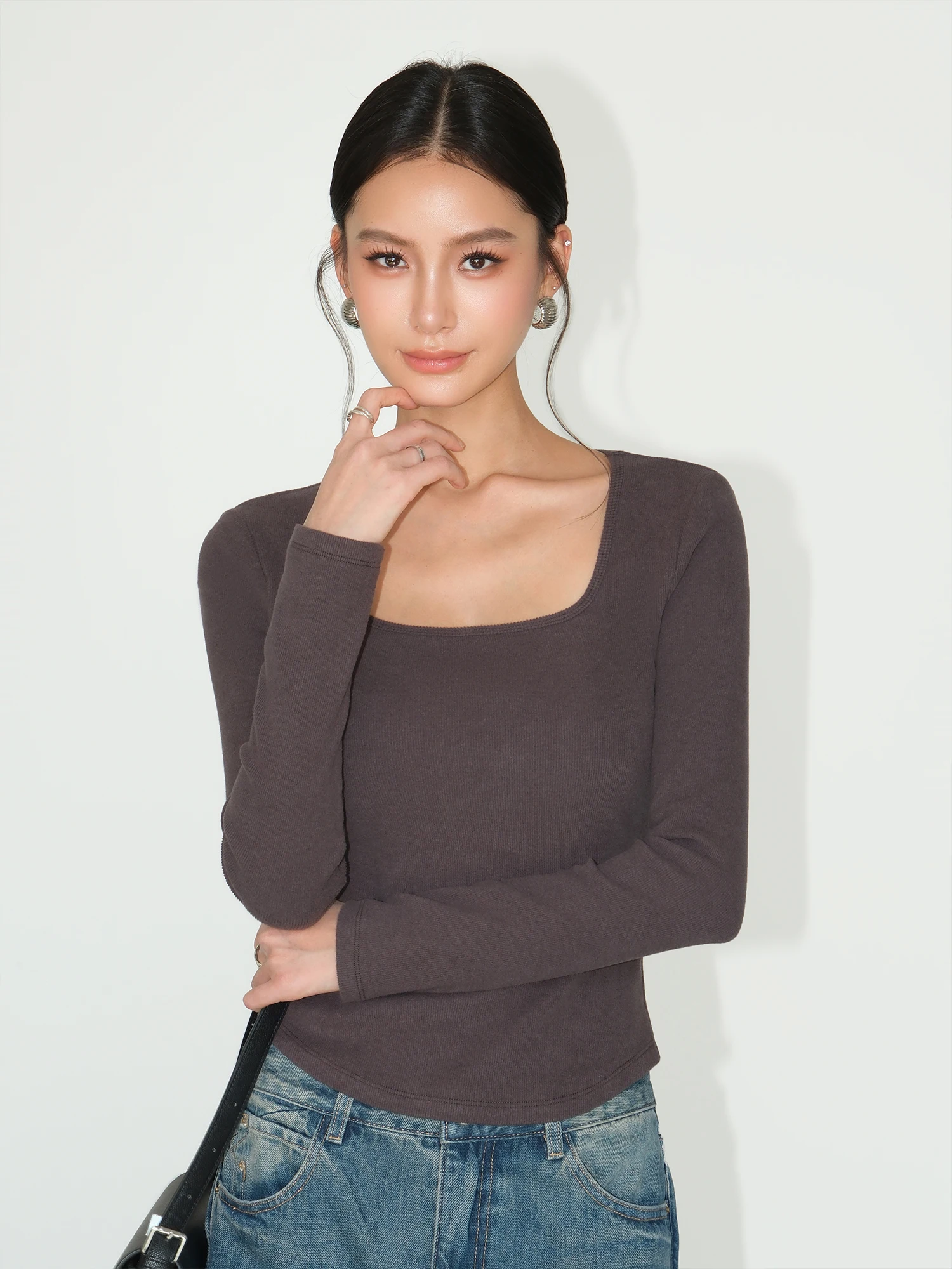 

Женский зимний утепленный вязаный свитер NEVA HU с длинным рукавом, облегающий, повседневный, из хлопкового бленда, эластичный, новый дизайн