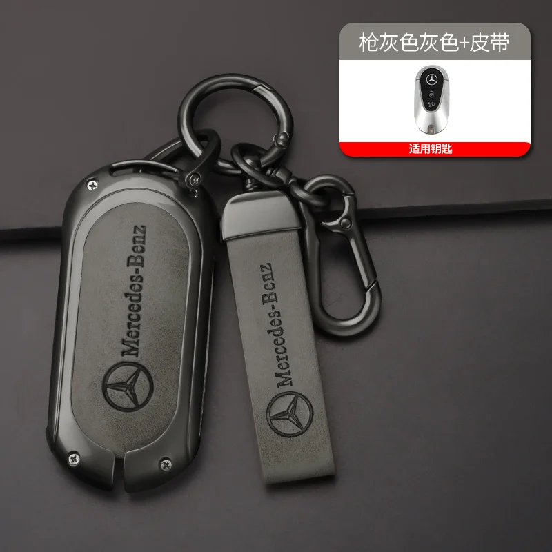 

Leather Car Key Case Fob Cover Shell for Mercedes Benz C E S Class GLC W206 W223 W214 E300 C260 C300 S450 S500 S400 Accessories