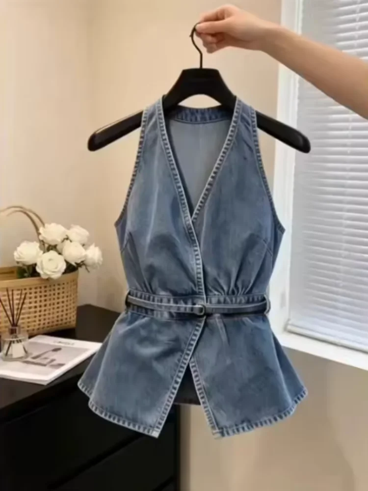 Corset Waist Cinch - New Korean Denim Vest Women's Waistcoat