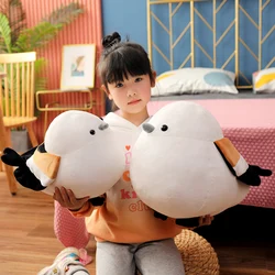 Cute Tit Plush Toy Soft Stuffed Animal Fat Bird Doll Throw Pillow Hug Sparrow Plushies Birthday Gifts For Girl