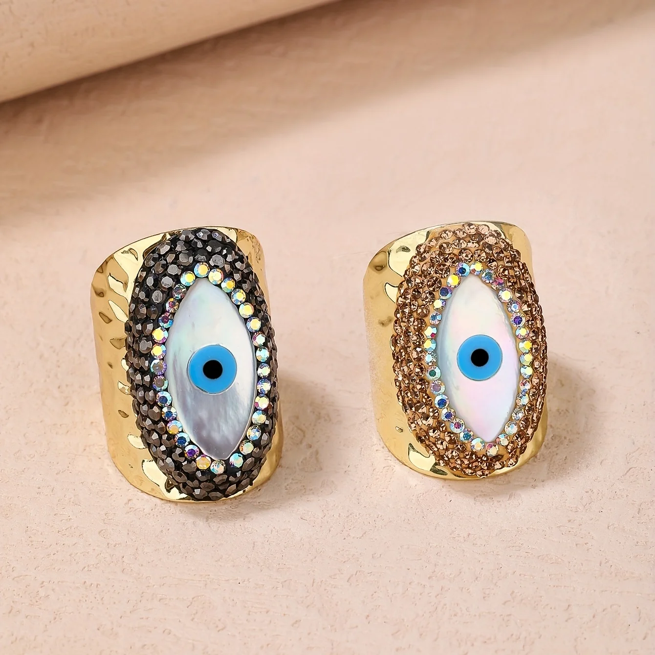 

YozyCraft 1pc Evil Eye Design Exaggerated Ring Wide Band Wrap, Perfect Parties Gift for Women
