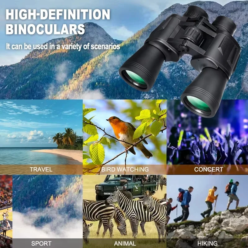 20X50 Binoculars for Adults High Powered Professional FMC Lens Central Focus Optics for Bird Watching