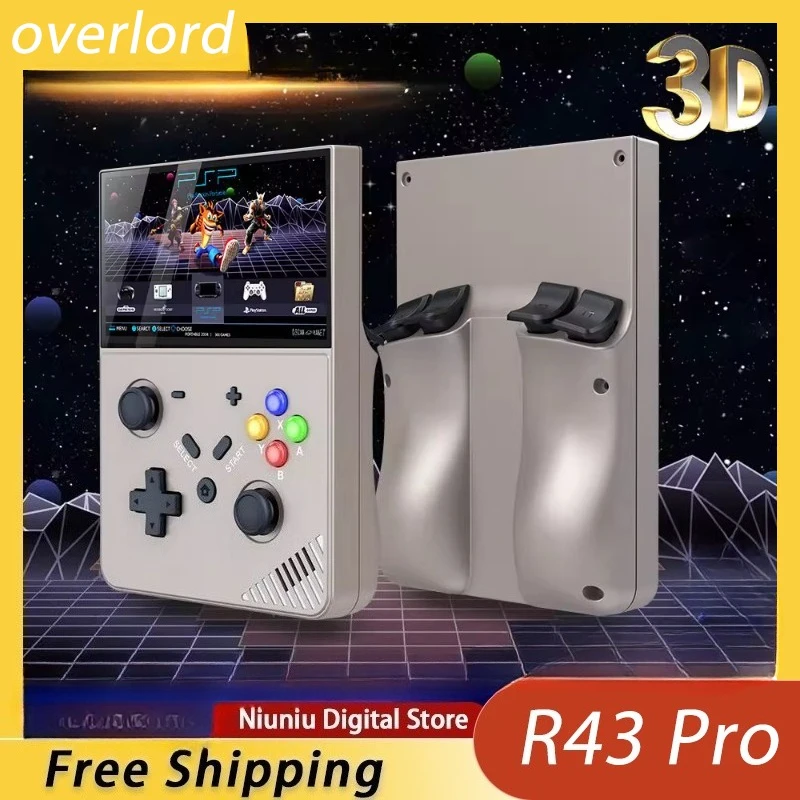 

OVERLORD R43 Pro Handheld Game Console Dual 3D Joystick Connectable Handle Multiple Simulators Dual Storage Card High Resolution
