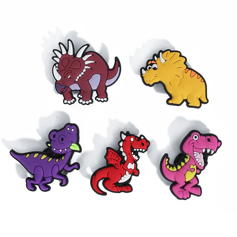 10PCS Shoe Charms Cartoon Dinosaur PVC For Croc Shoe Decoration Sneakers Garden Sandals Accessories Kids Gifts Wholesale