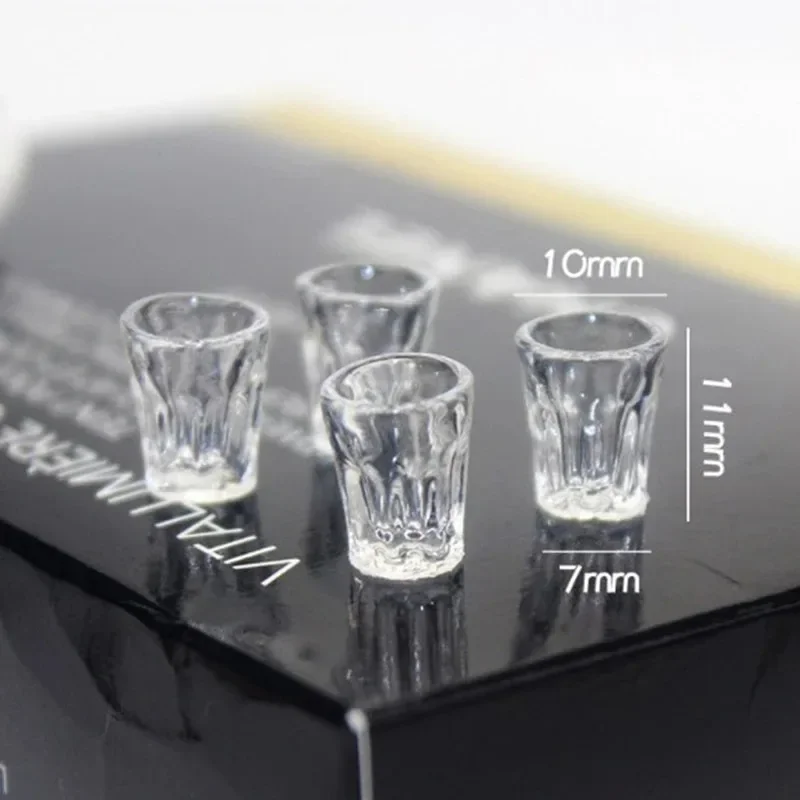 4Pcs/Set Simulated Mini Cups Transparent Resin Dollhouse Miniatures DIY Handmade Decor Accessories