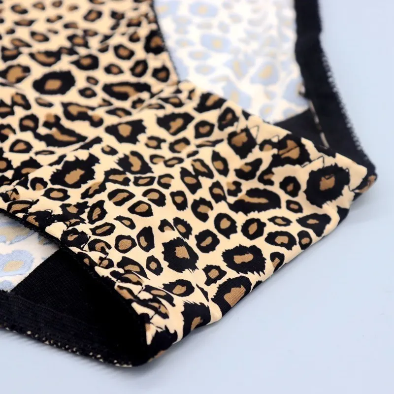 Beauwear środkowa talia Leopard kobiety odzież krótkie majtki Sexy koronkowe majtki Plus rozmiar bielizna damska Sexy Lingeires dla pań