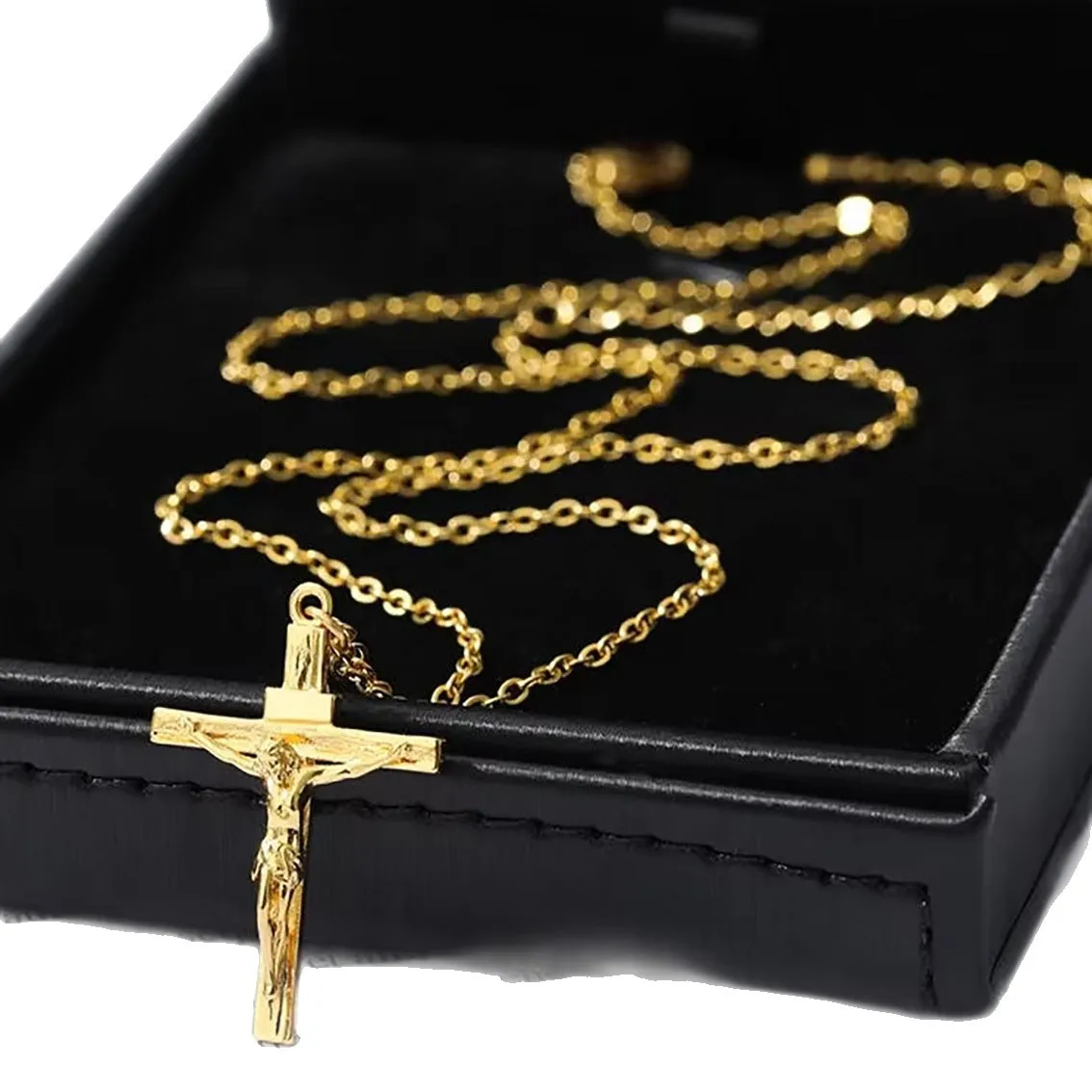 Современное-ожерелье-с-католическим-крестом-подвеска-«Иисус-Христос»-с-цепочкой-на-ключицу-ювелирные-изделия-унисекс-для-повседневного-массива