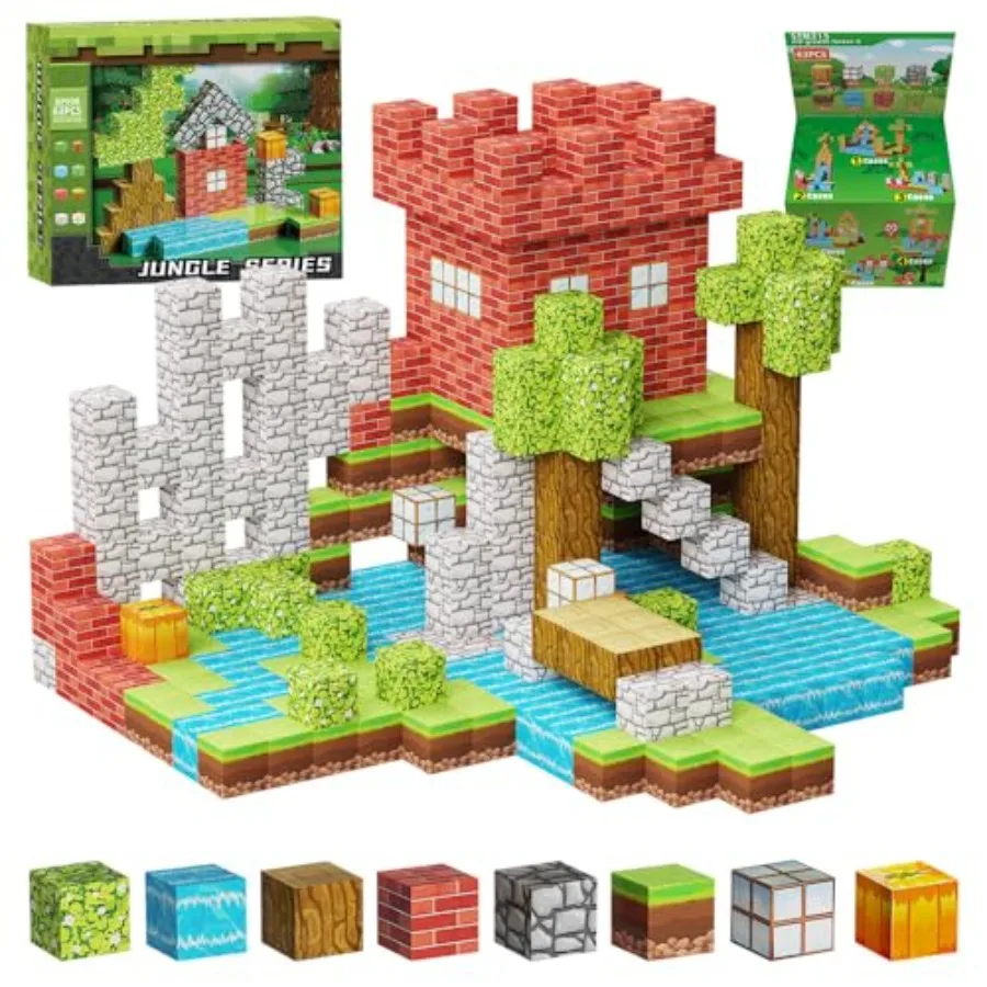 

Magnetic Blocks Cubes Toys for,Travel Building Toys for Toddlers Boys and Girls, Magnet Building Blocks Construction Education