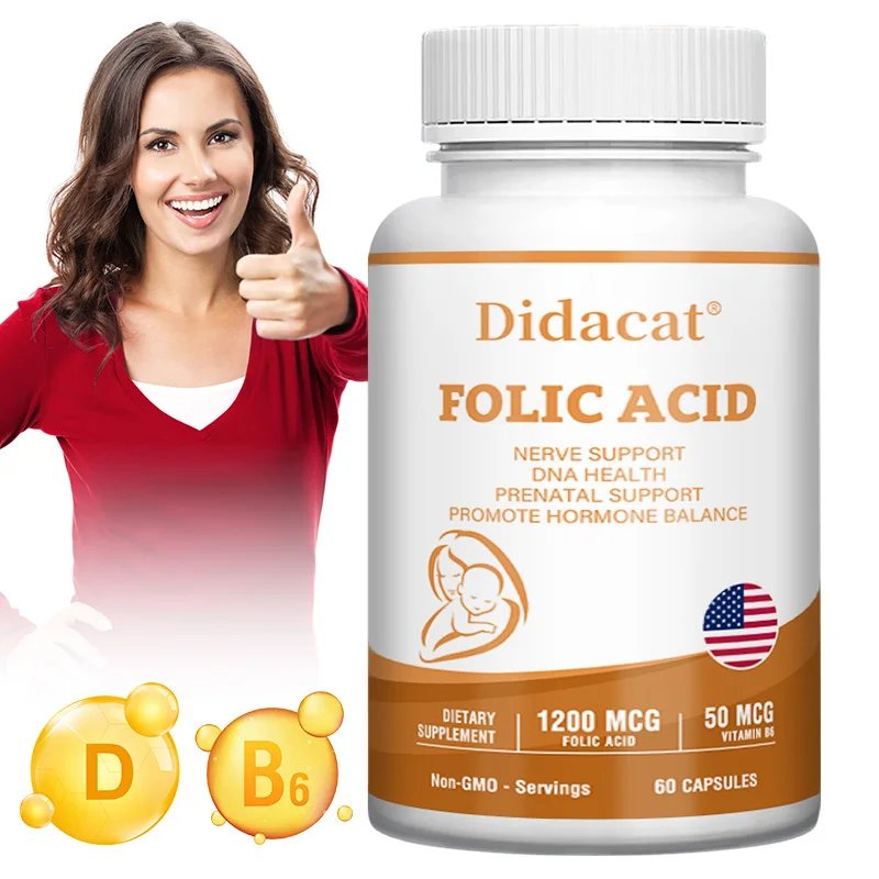 

Folic Acid Supplement - Heart Health, Nervous System Health, Supports Cellular Health, Energy Production and Prenatal Health