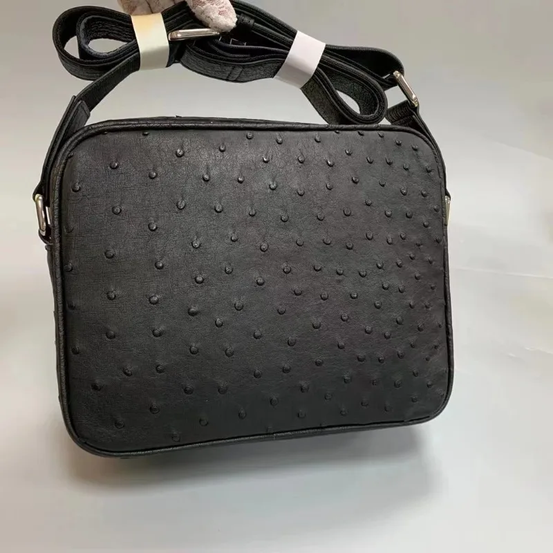 Bolso de hombro informal para hombre, bandolera de cuero genuino de alta gama, a la moda, de lujo