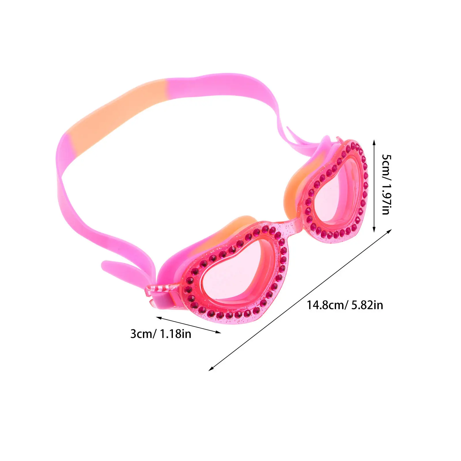 Silicone Swimming Goggles Heart-Shaped Anti-Fog Leak-Proof Adjustable Strap Comfortable Swimming Eyewear Water
