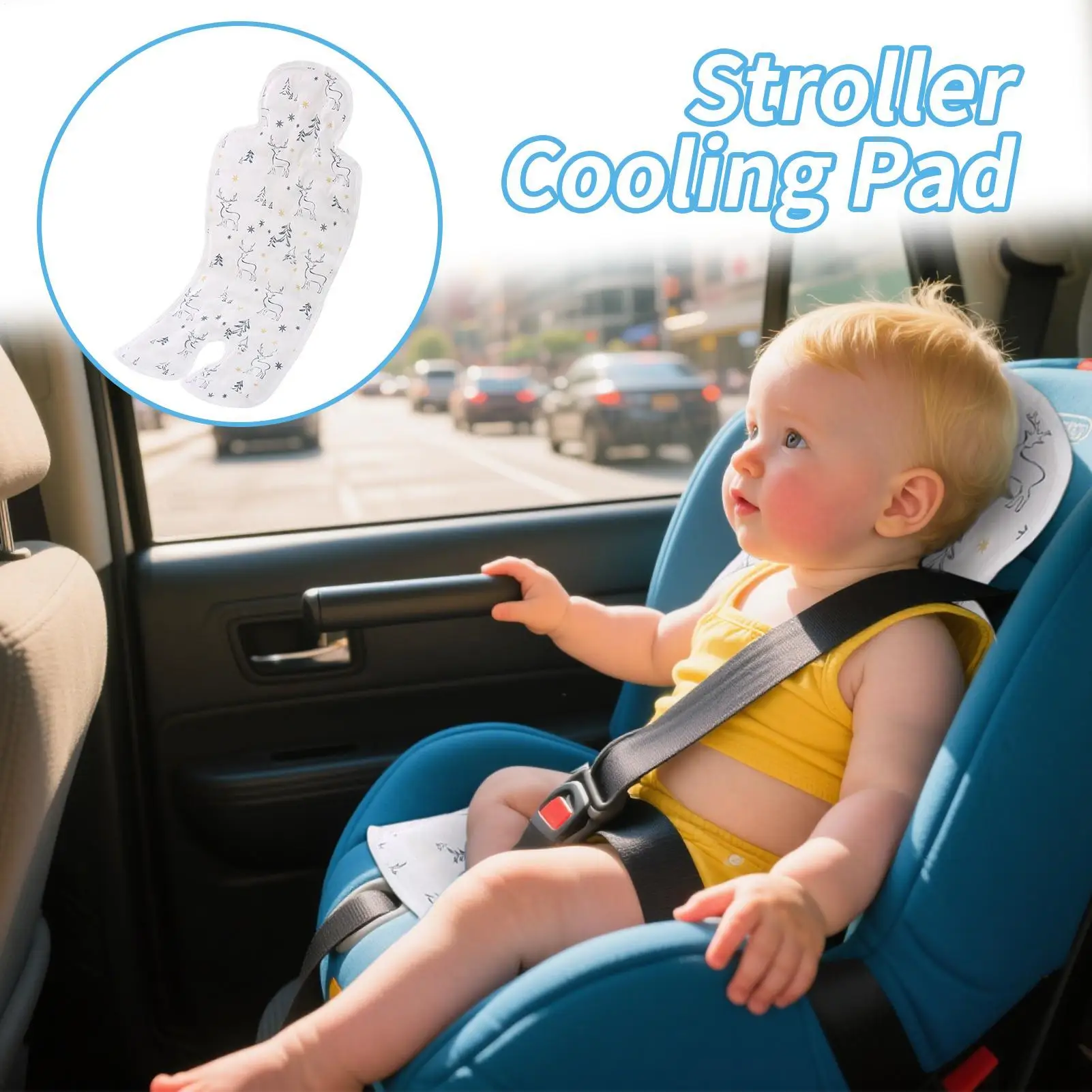 

Baby Car Seat Cooling Pad Pushchair Cold Cushion Waterproof Stroller Cool Down Mat For Backyard Play Family Picnic Gym Cradle