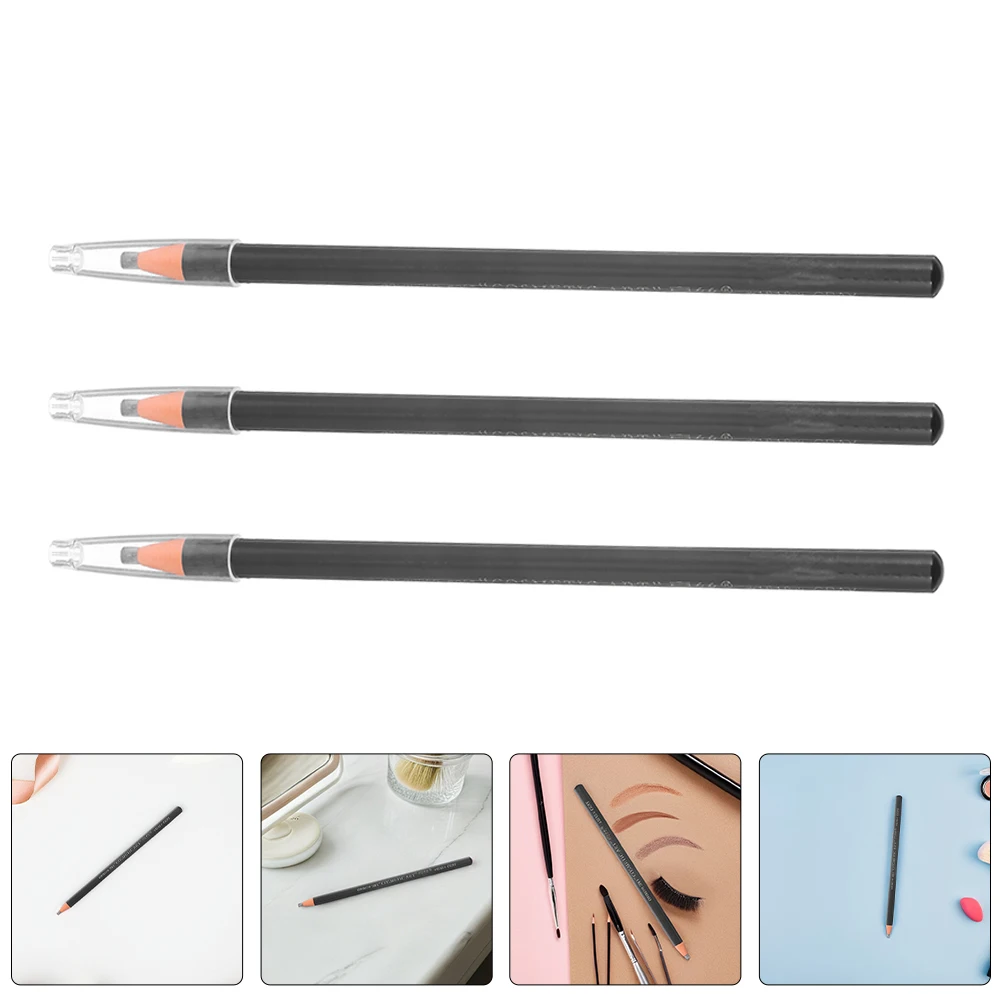 

3pcs Waterproof Sweatproof Eyebrow Pencil Gray Peel Liquid Brow Pen Natural Look Travel Friendly Microblade Eyebrow