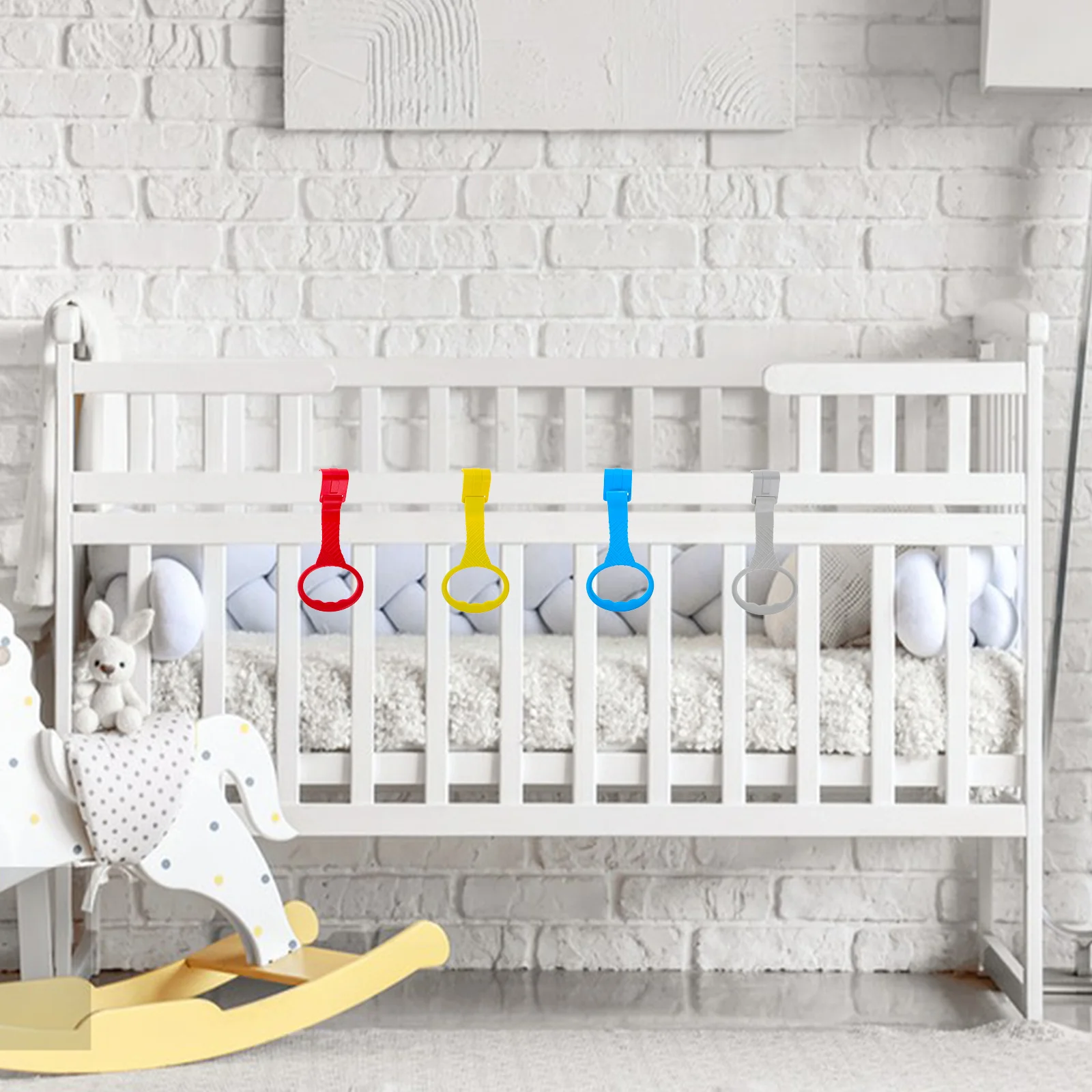 4 szt. Haczyki do wózka dziecięcego, zabezpieczenie przed wypadnięciem, plastikowe zabezpieczenie do wózka dziecięcego