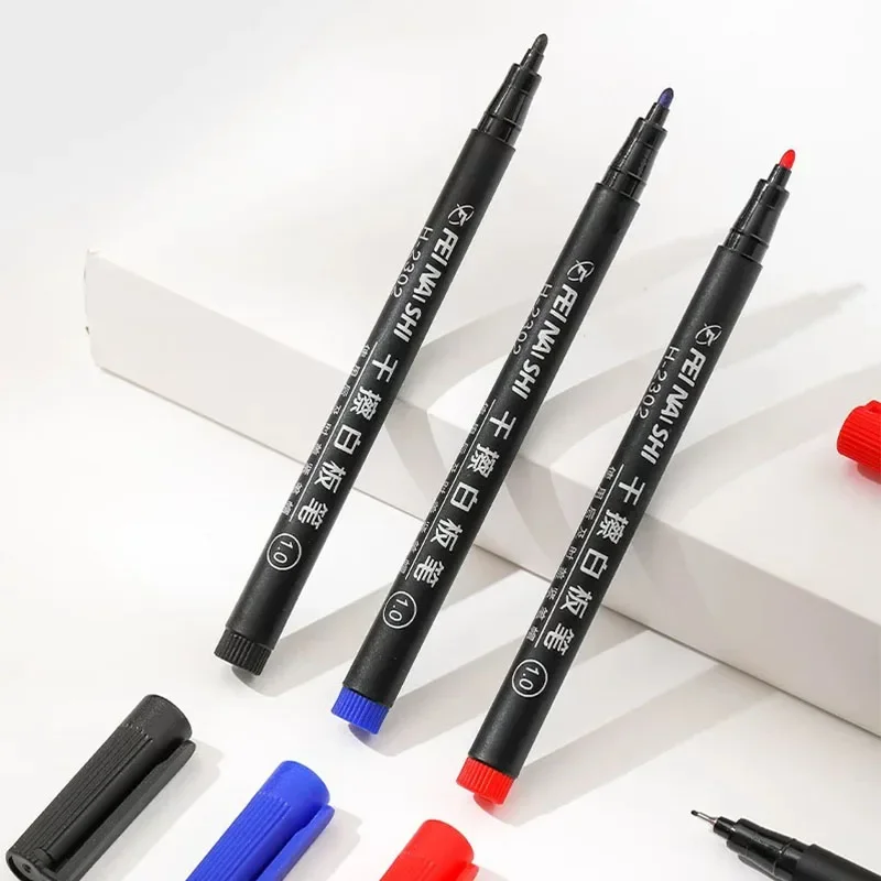 6 Pcs Erasable Whiteboard Pen 0.5/1.0mm Fine Point Black/Blue/Red Ink Blackboard Marker School Office Art Writing Stationery image 6