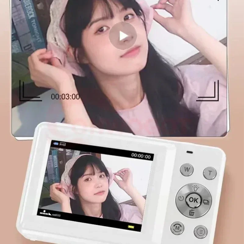 4K HD Mini Digital Camera 2.4 2.8Inch Screen Student Digital Camcorder 64M Pixels Auto Focus 18x Zoom Photography Outdoor Travel