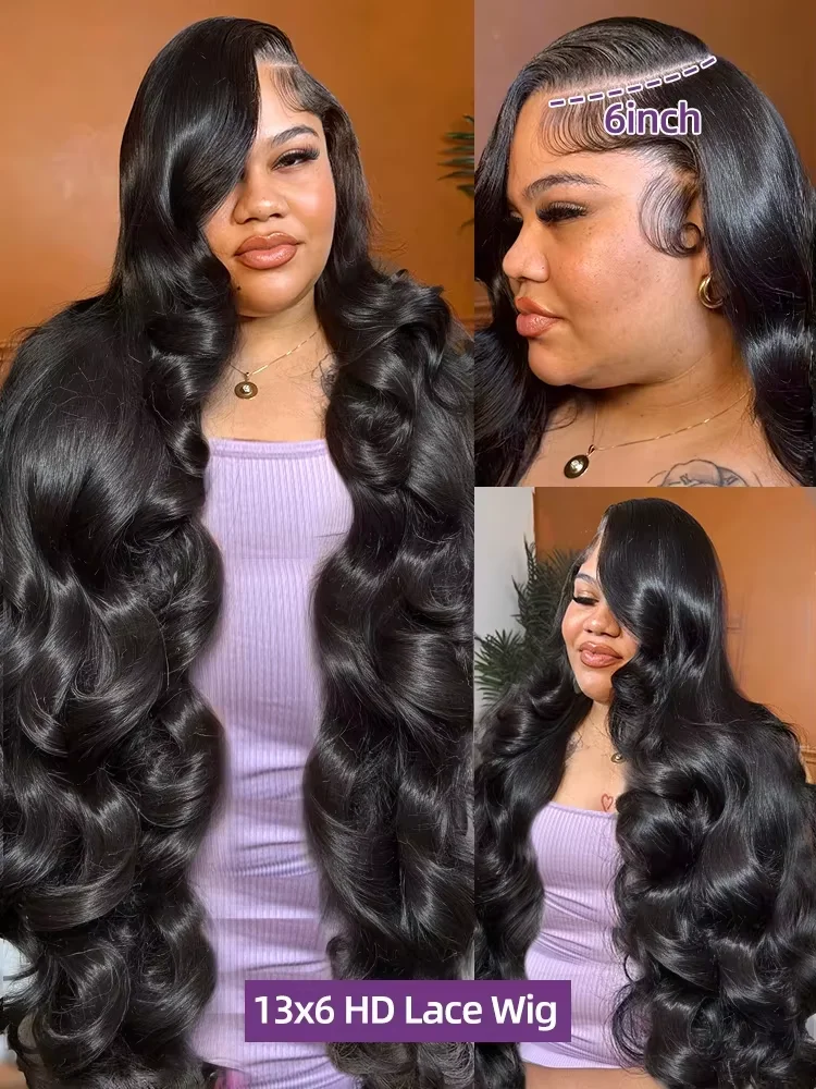 غلويليس الجسم موجة خصلات الشعر المستعار الإنسان 5x5 إغلاق شعر مستعار 30 بوصة 13x6 HD الدانتيل الباروكة الأمامية موجة المياه الطبيعية الدانتيل الجبهة مع شعر الطفل #6