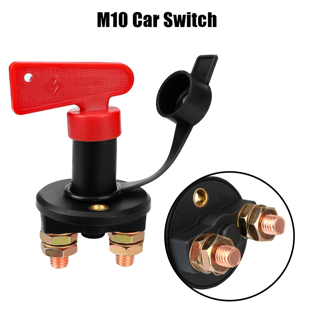 12V 24V Car Power Switch Main Cut Off Kill Switch Vehicle Modified Isolator Disconnector Red Key Cut Off Battery