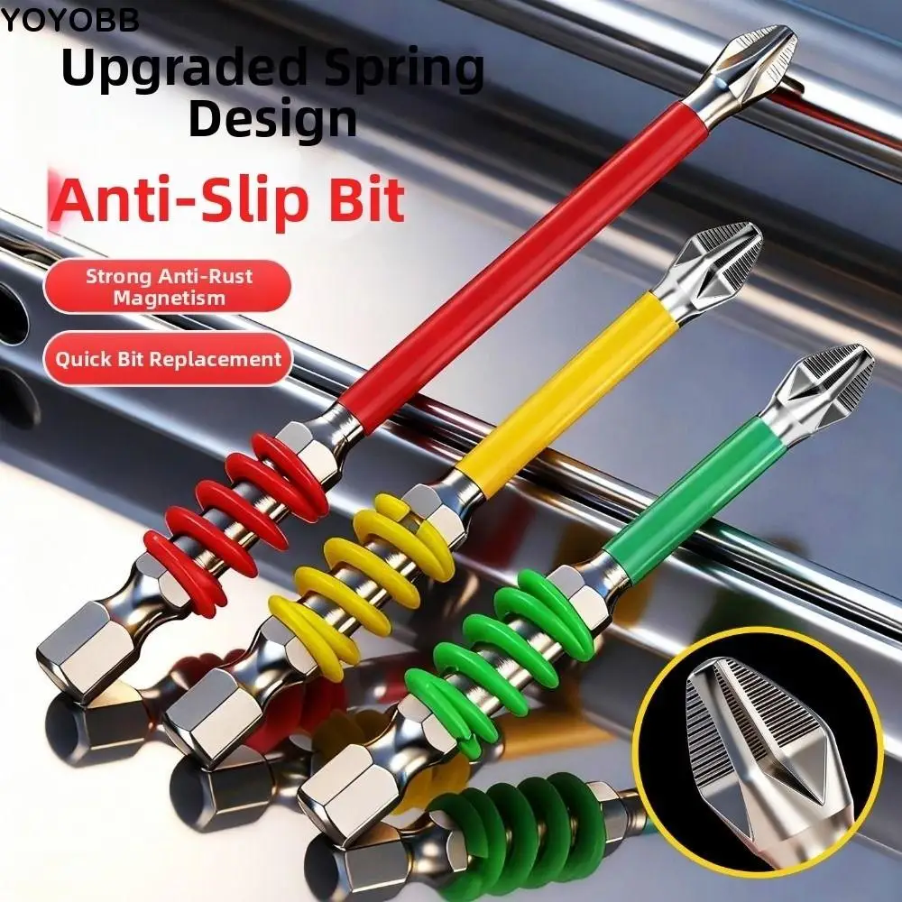 

Magnetic Screwdriver Drill Bits 65/70/90/150 mm With Spring Spring Screwdriver Bit 1/4'' Hex Shank High Hardness