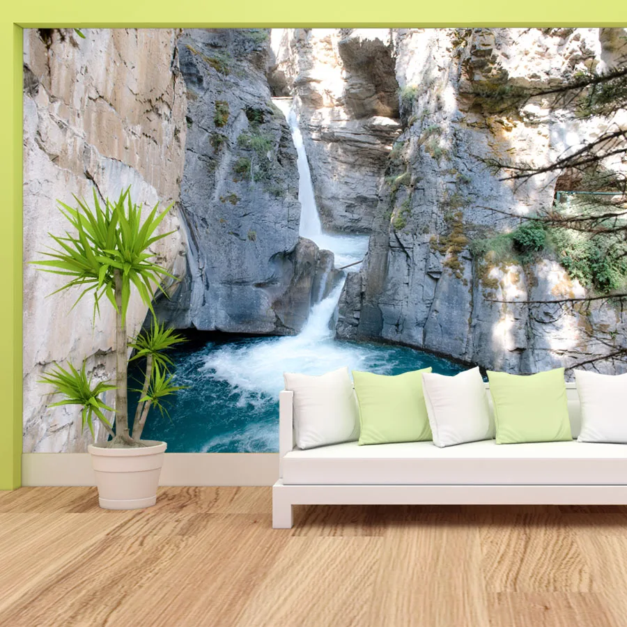 

Custom Peel and Stick Optional Wallpapers for Living Room Decoration Waterfall Landscape TV Mural Contact Wall Papers Home Decor