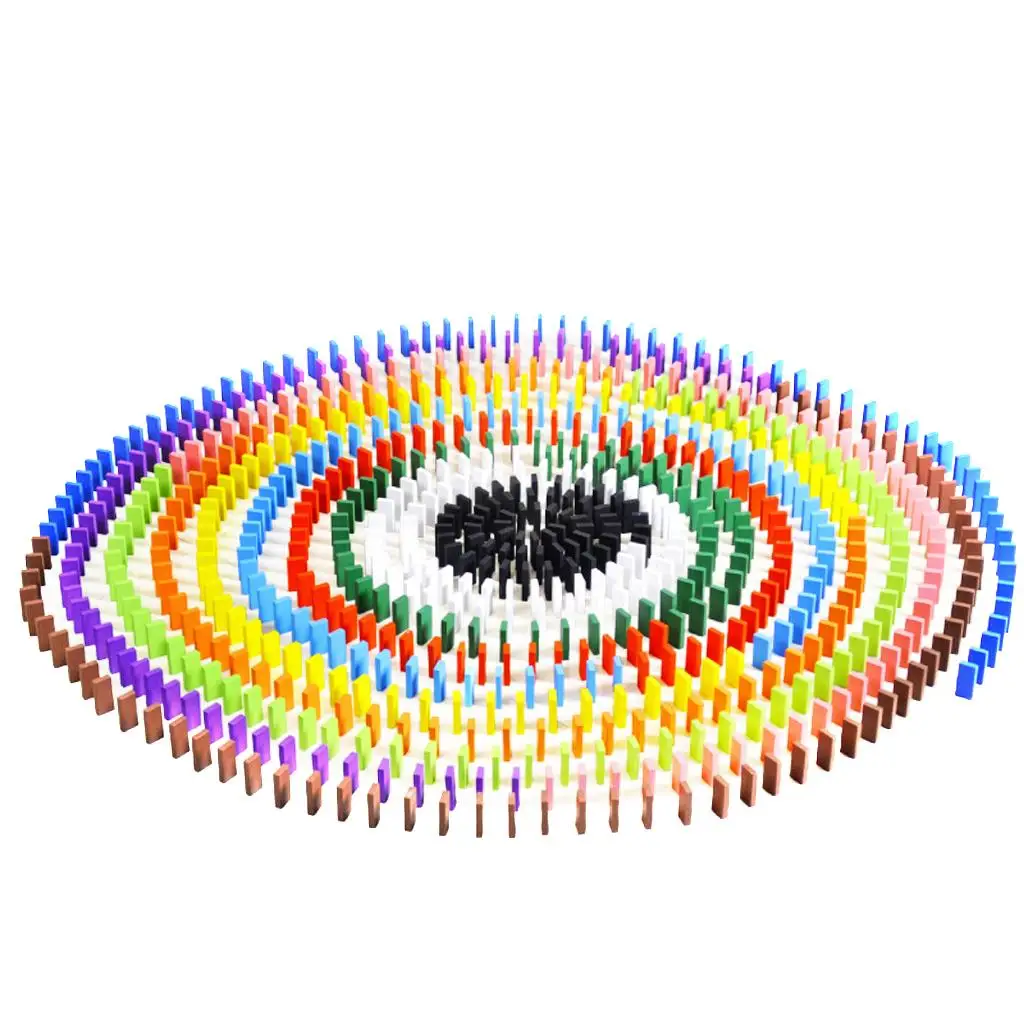 120 قطعة مجموعة الدومينو الخشبية المكونة من 12 لونًا لعبة بلاط سباق الأطفال #4