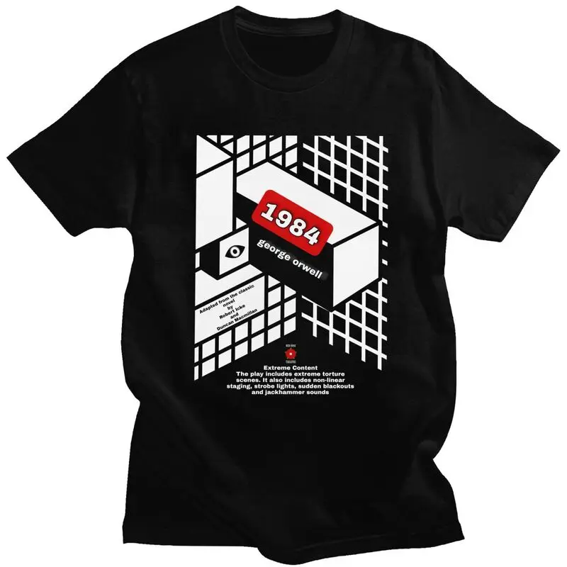 Men Big Brother1984 George Orwell T Shirt Summer Short Sleeve 100% Cotton T-shirt Fashion Casual Creative Graphics Tee Tops