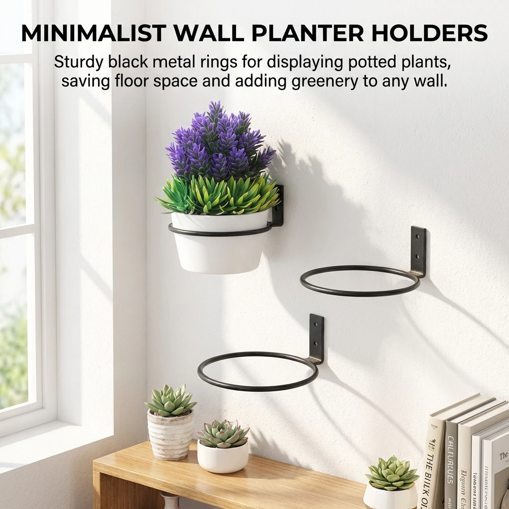 1pcs Metal Wall Hanging Rack For Plant Pots Iron Flower Pot Plant Support For Garden Balcony Lantern Decoration