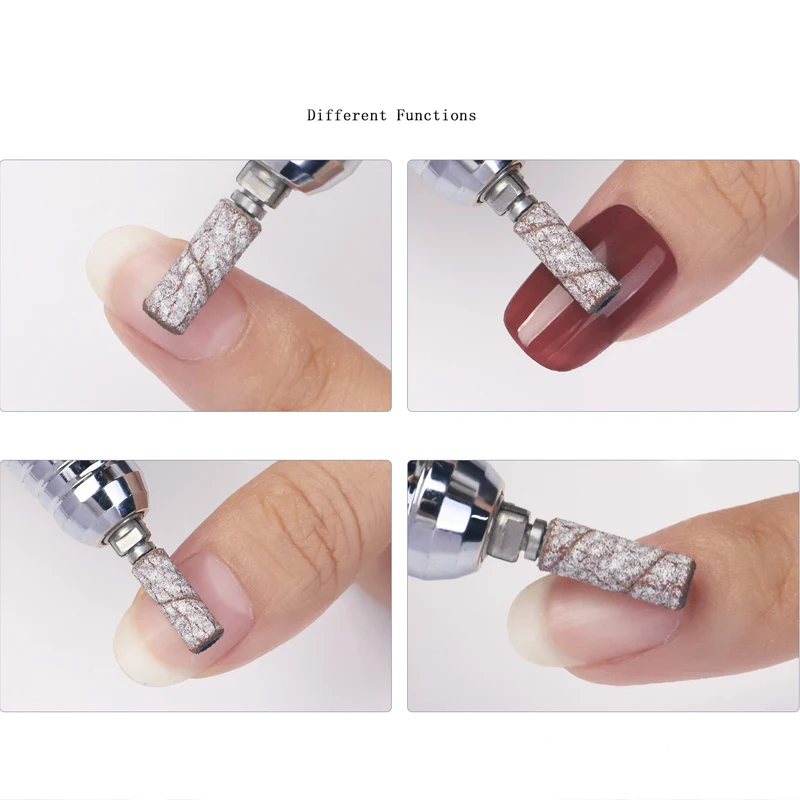50-200Pcs 3mm Nail Art Sanding Bands 80/180/240 Grit with Nail Drill Bits for Manicures and Pedicure Accessories Nail File Tools #3