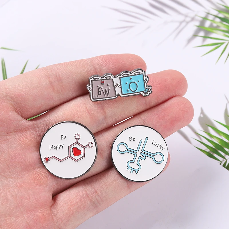 Chemical Enamel Pins Element Molecular Formula Brooches Funny OMG Lucky Badges Men Women Science Jewelry Gifts for Students