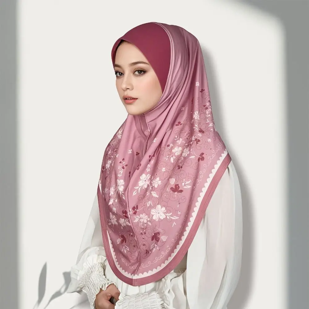 

Дышащий длинный цветочный тюрбан на Ид аль-Фитр, регулируемый хлопковый платок с принтом для арабских женщин, универсальный, в различных цветах