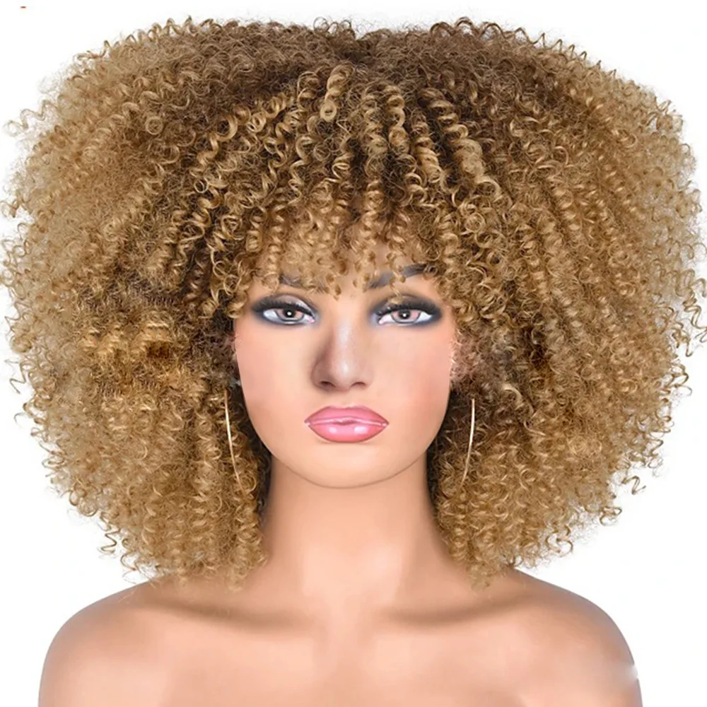Women European Style Full Head Wig Fluffy African Small Curly Wig Suitable for Daily & Party Easy To Shape
