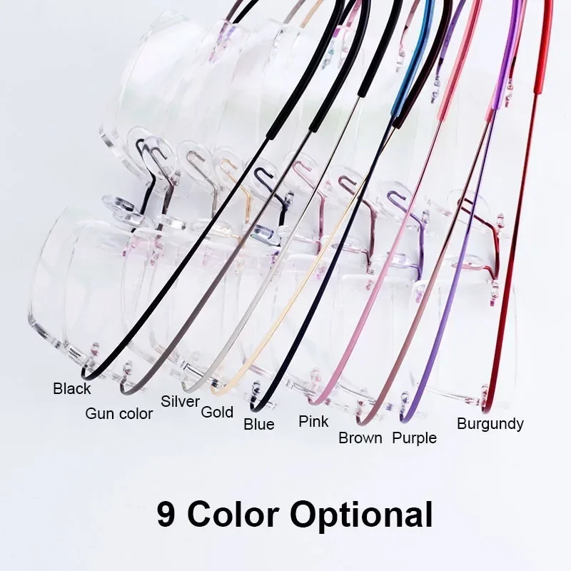 Meeshow Women Pure Titanium Rimless Ladies Frames Ultralight Frameless Men\'s Titanium Flexible Light Spectacles Optics glasses