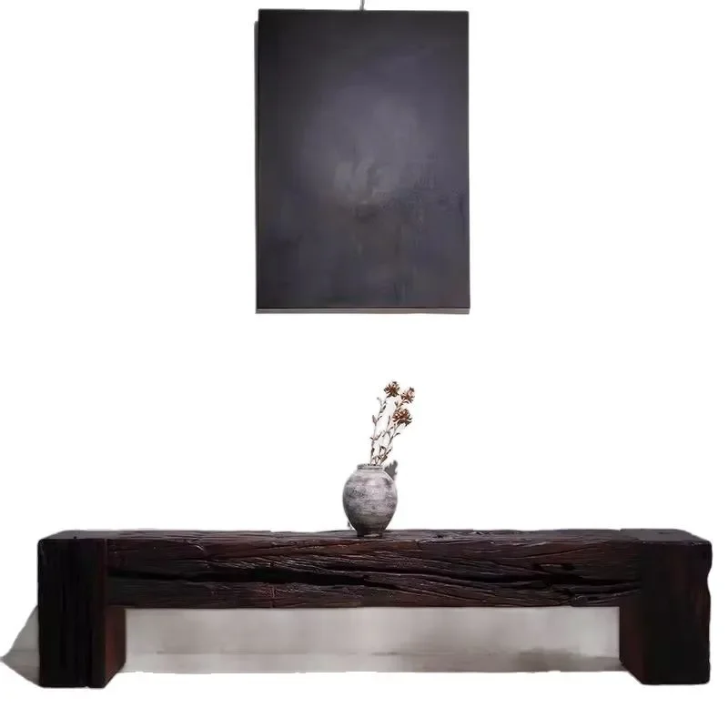 Wooden bench Weathered grain solid wood bench