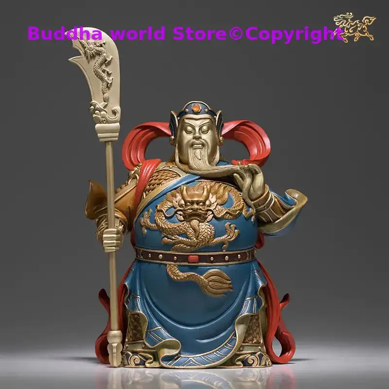 Southeast Asia high grade GOOD LUCK God of wealth GUAN GONG Mammon Bronze Buddha statue HOME Shop Club BAR Company Decoration