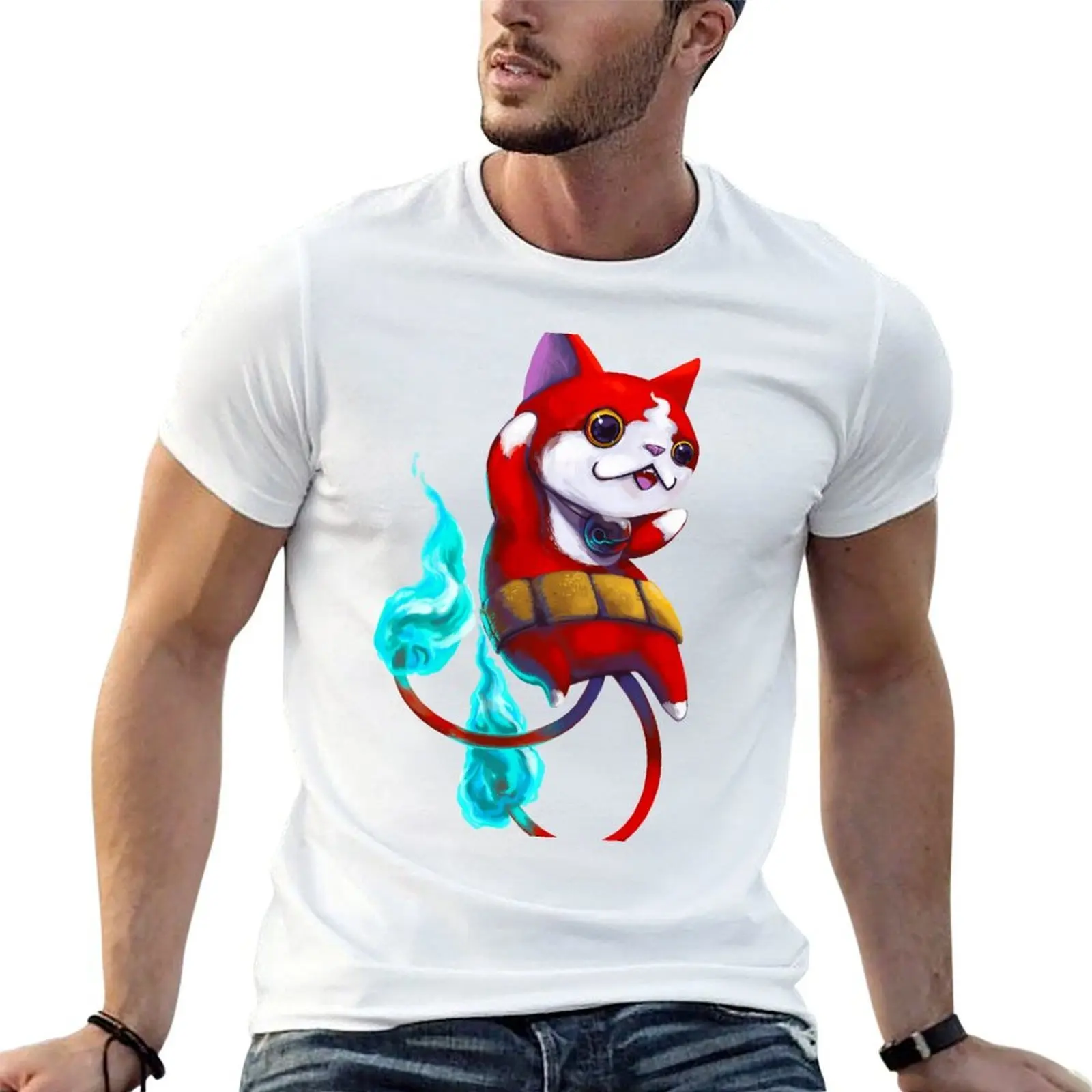 

Jibanyan T-Shirt essential t shirt t shirt men 100% cotton luxury brand T-Shirt