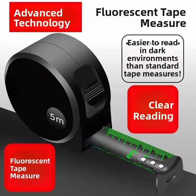 

Флуоресцентная рулетка из нержавеющей стали 510 метров, утолщенная, закаленная, с фиксатором, для домашнего использования, профессиональный инструмент