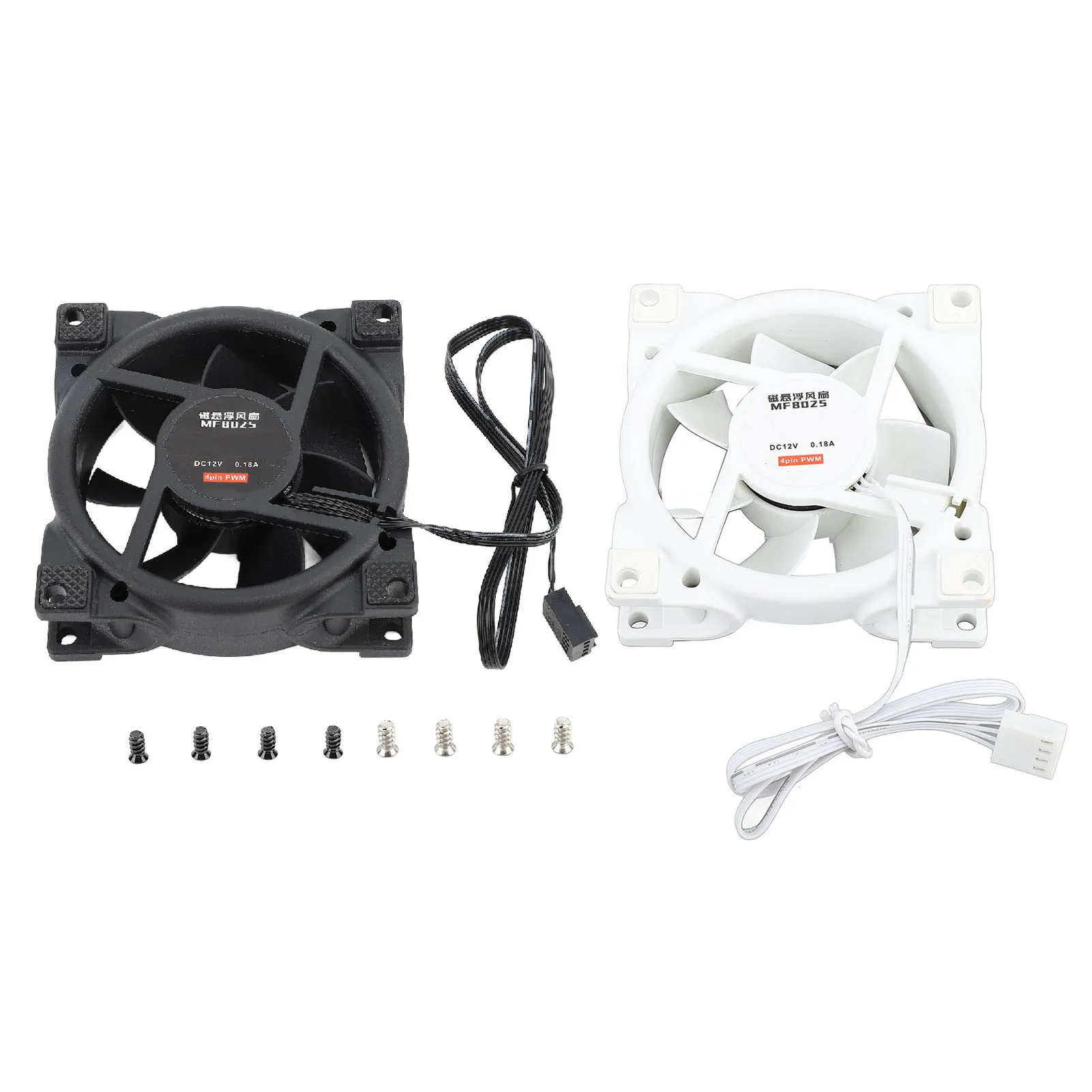 1Pc 80mm PWM Case Fan Efficient Silent MFDB Dynamic Pressure Bearing Temperature Control 800-2500RPM Speed PC Cooling Fan