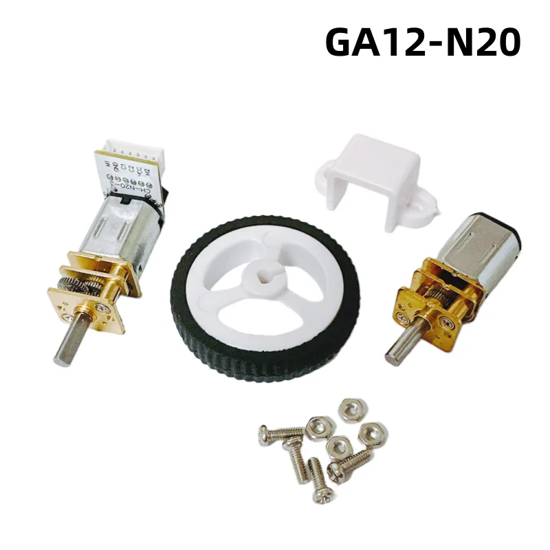 

GA12-N20 Smart Car Robot Chassis Deceleration Motor Rubber Wheel Bracket Kit 3V6V12V Motor