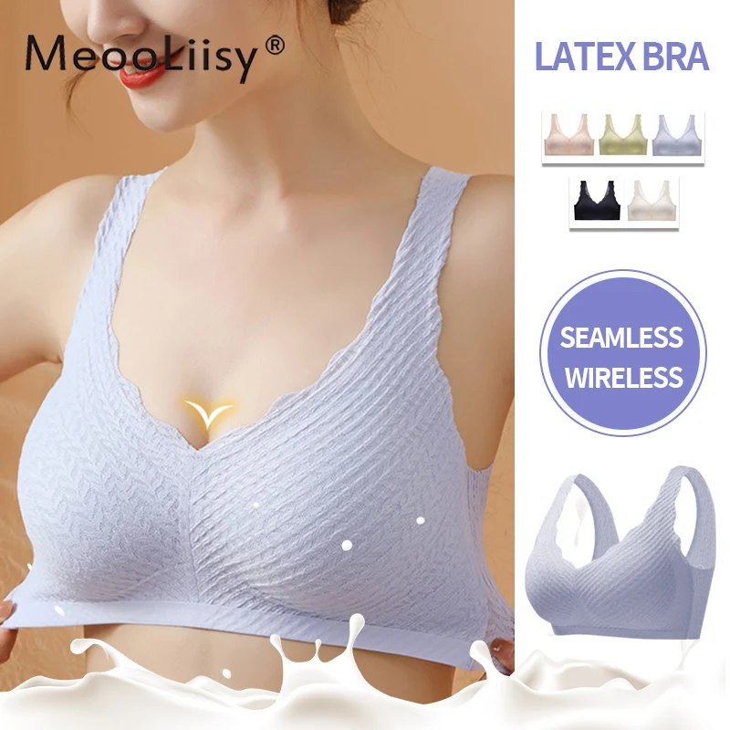 

MeooLiisy Seamless Full Cup Bras for Women Lace No Wire Push Up Everyday Lingerie Yoga Running Underwear Comfortable