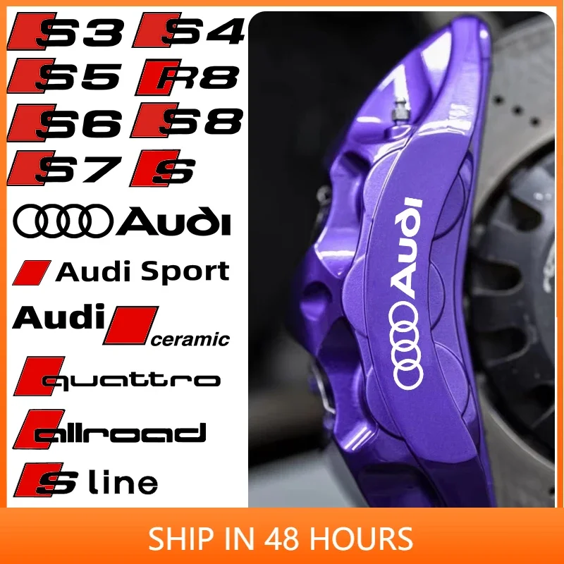 

6pcs Heat Resistance Caliper Decals Wheel Decor Vinyl Stickers for audi Sline A1 A3 A4 A5 A6 A7 Q3 Q5 Q7 RS3 RS S3 S4 S5 S7 S8