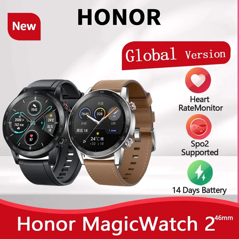 HONOR MagicWatch 2 46mm Smart Watch Global Version Bluetooth Calling Smartwatch 14 Days Battery Life Phone Call Heart Rate GPS