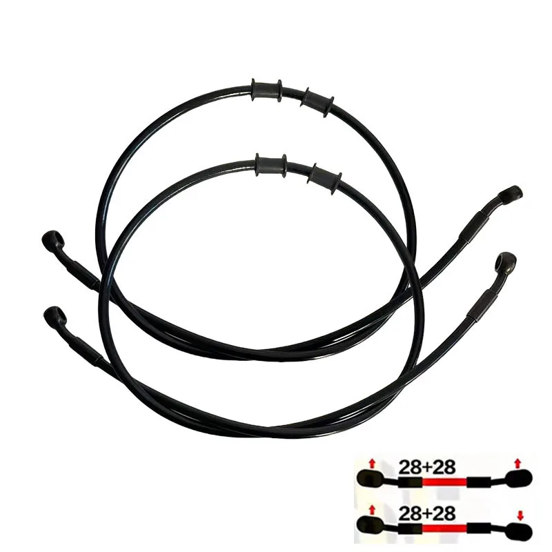 Black Motorcycle racing brake pipe  AN3Stainless Steel Braided Brake Hose M10 28° Universal Hydraulic Brakes Clutch Oil Line 1/8