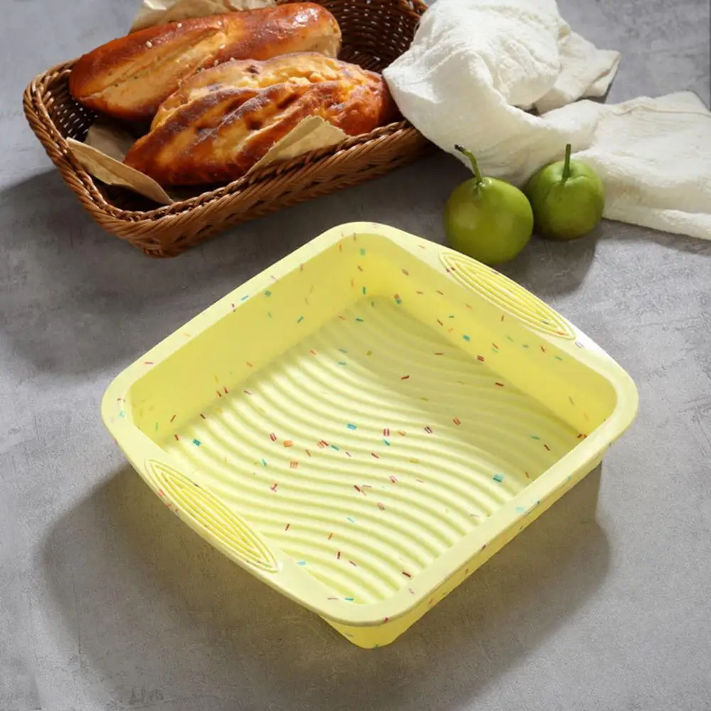 9 Inch Silicone Cake Mold Bread Pan Cake Nonstick Square Cake Pan Non-Slip Cake Mold Baking Pan DIY Supplies