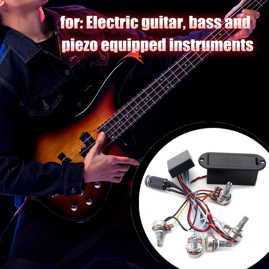 

Активный предусилитель, 3-полосный эквалайзер, электронная гитара, бас, система управления средними и высокими частотами для звукоснимателя, музыкального инструмента