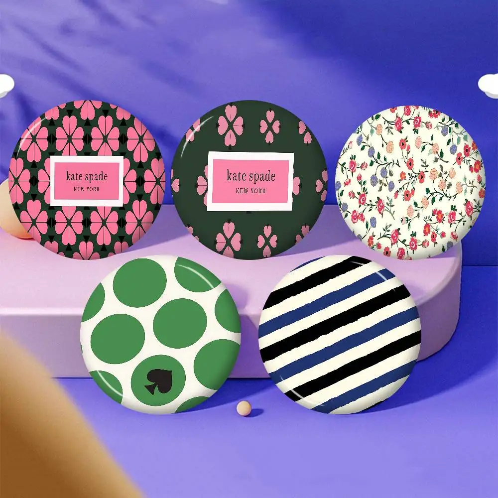 Fashion Brand K-Kate S-Spade Soft Button Pin Bright Printed Icon Gift For Friends Badge Collar Brooch Lapel Pin Metal