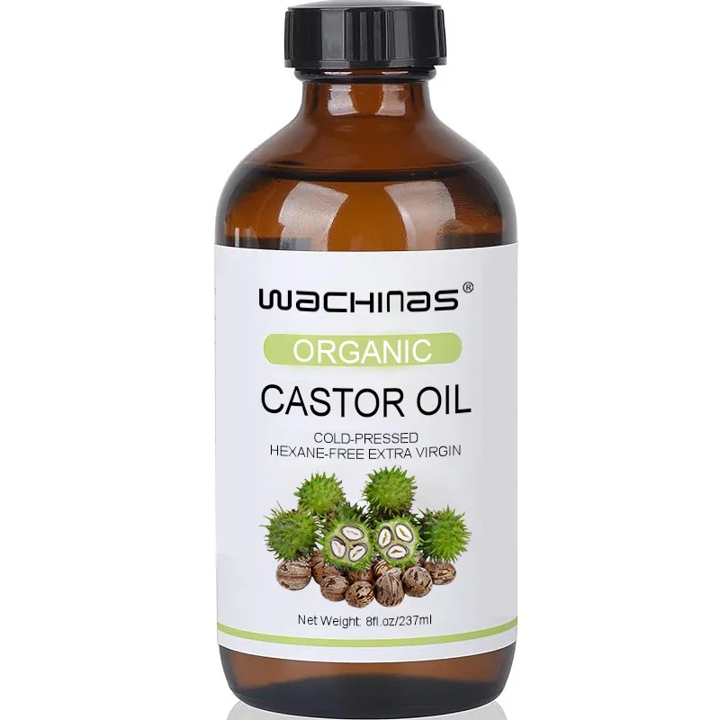 237ml Organic Castor Oil Cold-Pressed For Eyelashes Hair Growth, And Eyebrows - Carrier Oil For Essential Oils, Massage