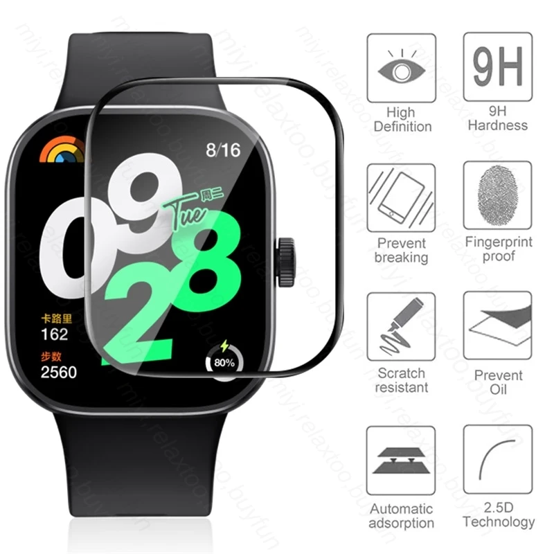 1-3PCS 9D Curved Soft Protective Glass For Redmi Watch 4 Smartwatch Full Cover Screen Protector Film Redmy Readmi Redme Watch4